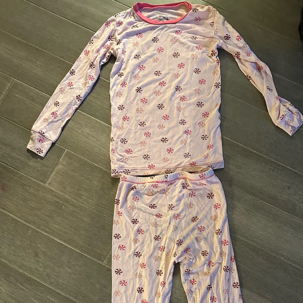Kik kee pink peppermint kids holiday pajamas - girl 6